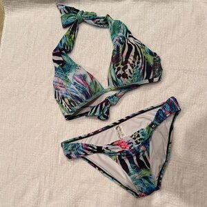 Kenneth Cole Tropical Print Bikini - Large bottom & 36 B/C top